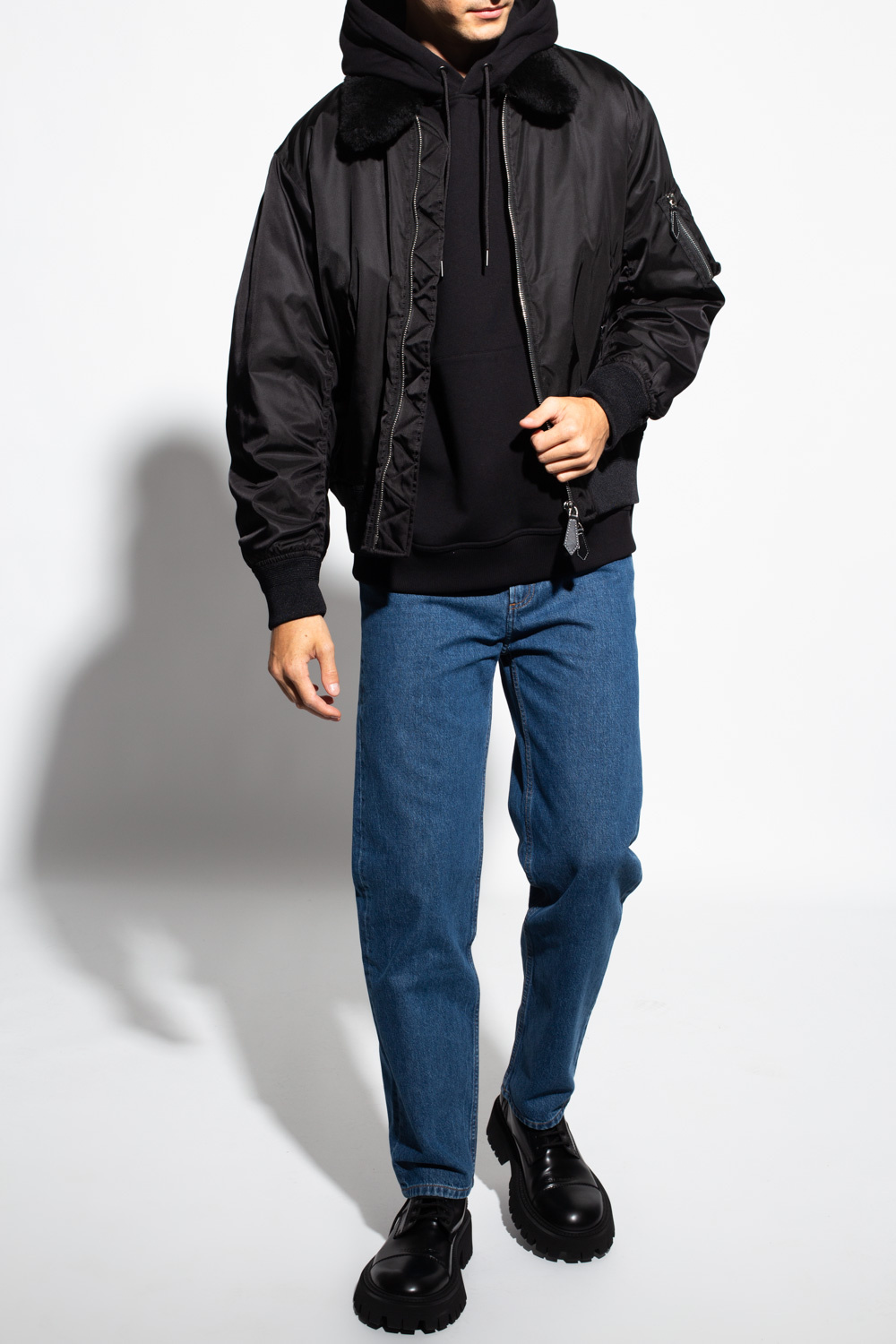 akn.fuj_BURBERRY 黒トレーナー 3Y Burberry zip-up Hoodie | Black | FARFETCH